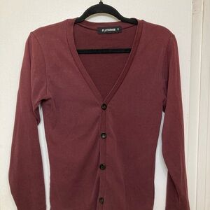 Seven7 Women's Burgundy Sweater
